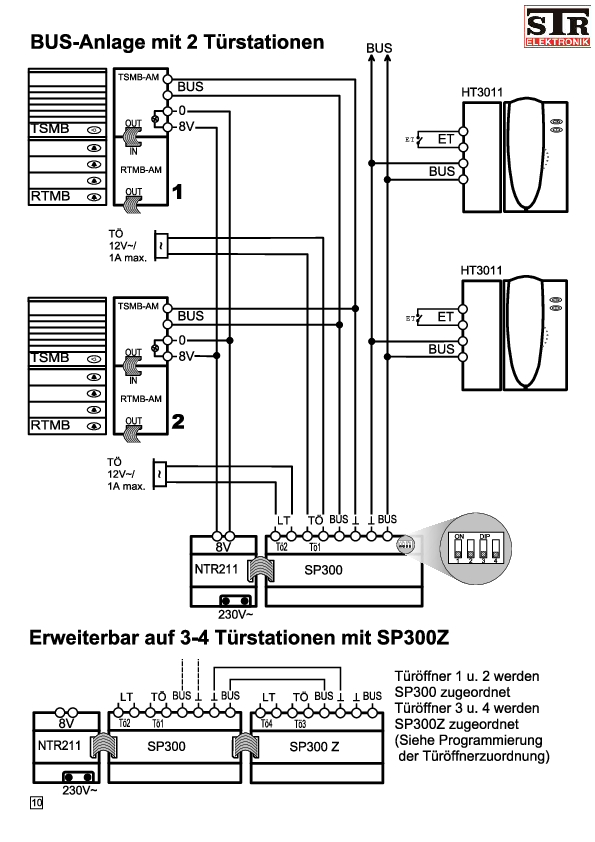 Busanlage mit 2 Türstationen