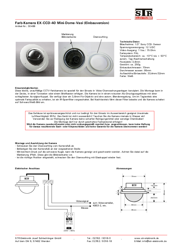 EX-CCD-40 Mini-Dome Vasi 