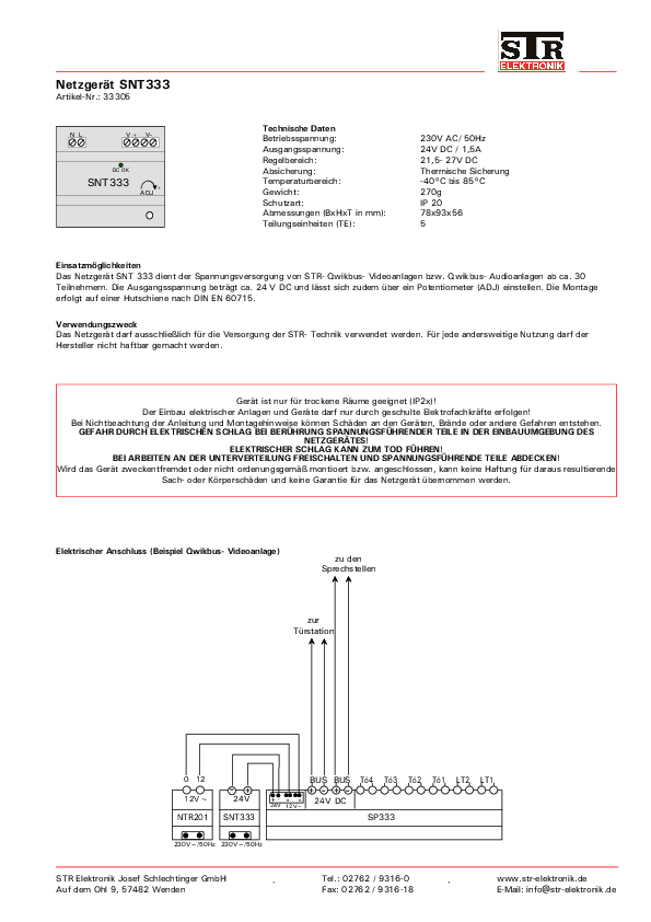 SNT333 Netzgerät