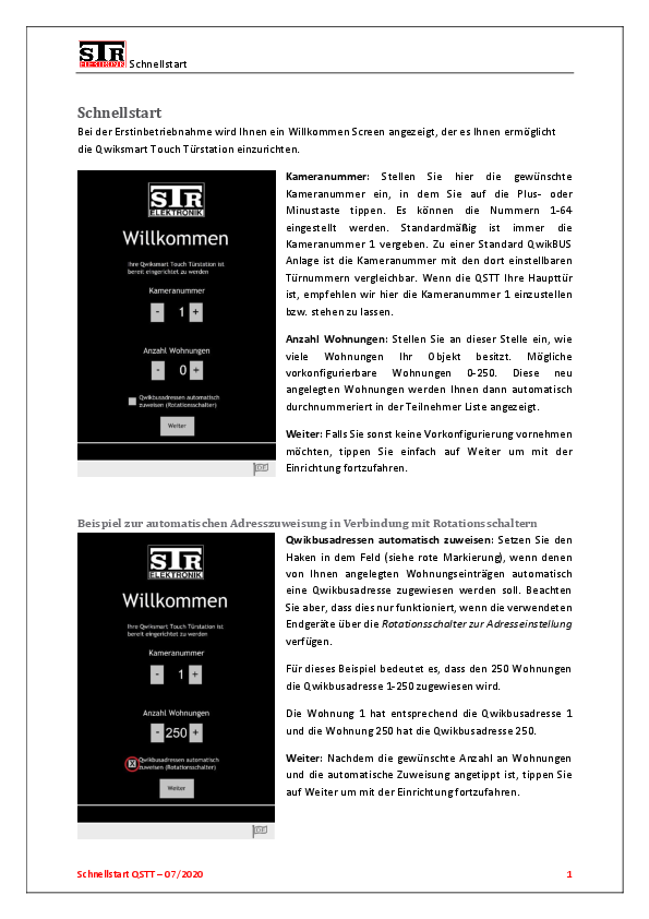 Qwiksmart Touch 7 Schnellstartanleitung