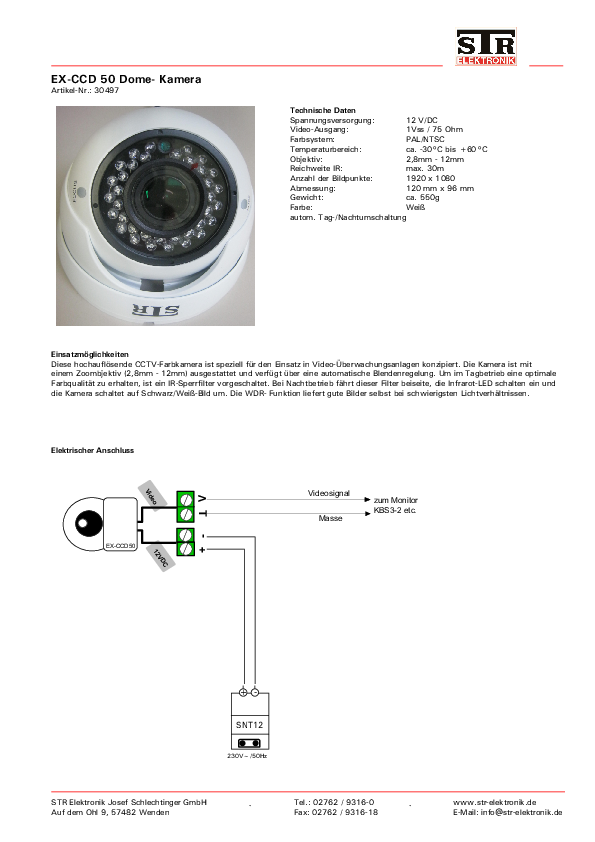 EX-CCD50 Dome-Kamera