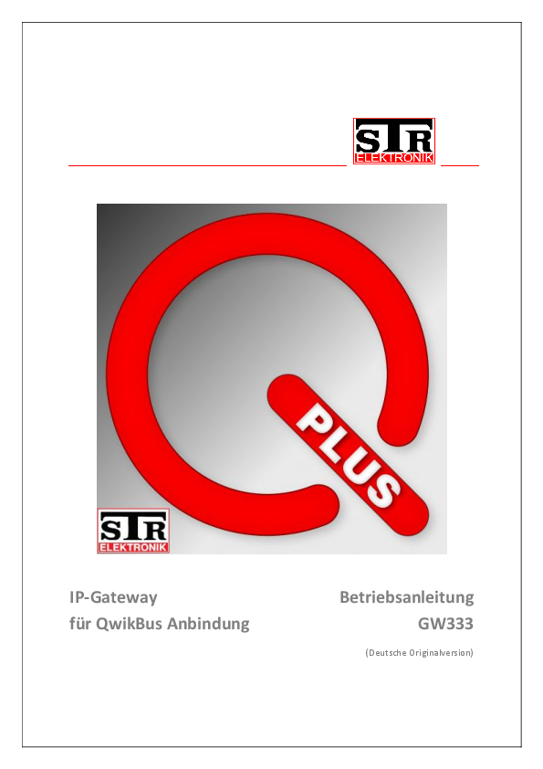 Betriebsanleitung für GW333