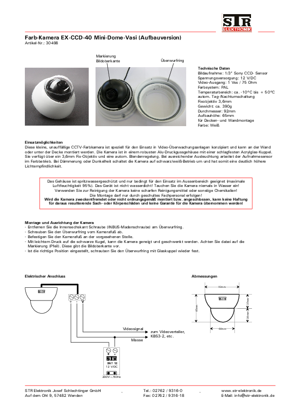 EX-CCD-40 Mini-Dome