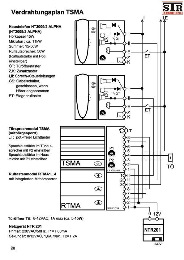 TSMA Türlautsprecher Schaltplan und Fehlersuche