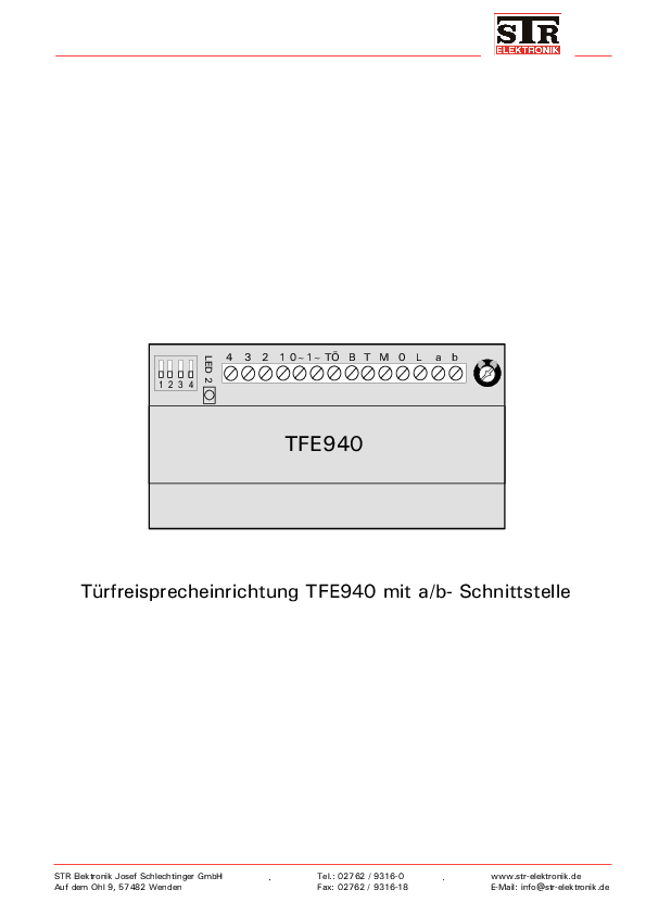 TFE940 Türfreisprecheinrichtung